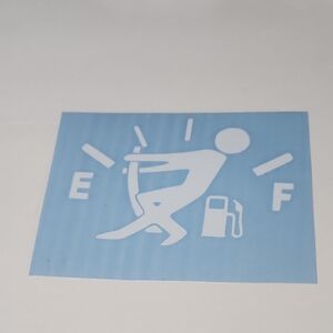 Fuel Gauge Sticker 5x4 White